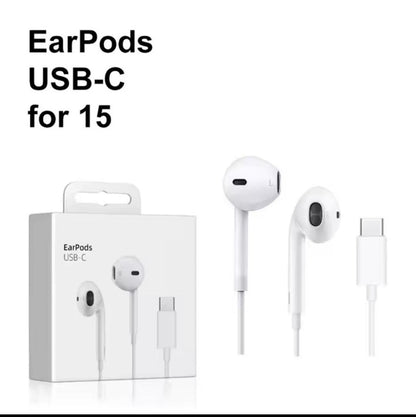 White Earphones USB-C with Mic & Comfortable