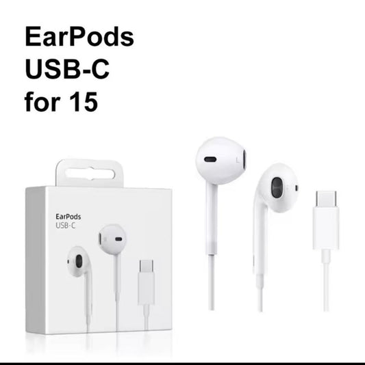 White Earphones USB-C with Mic & Comfortable