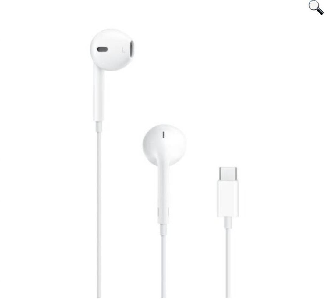 White Earphones USB-C with Mic & Comfortable