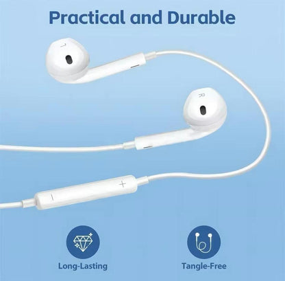 White Earphones USB-C with Mic & Comfortable