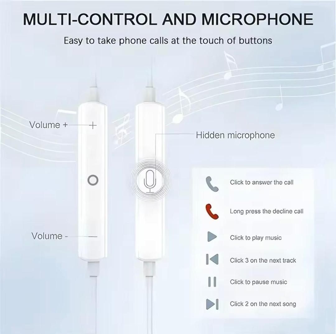 White Earphones USB-C with Mic & Comfortable