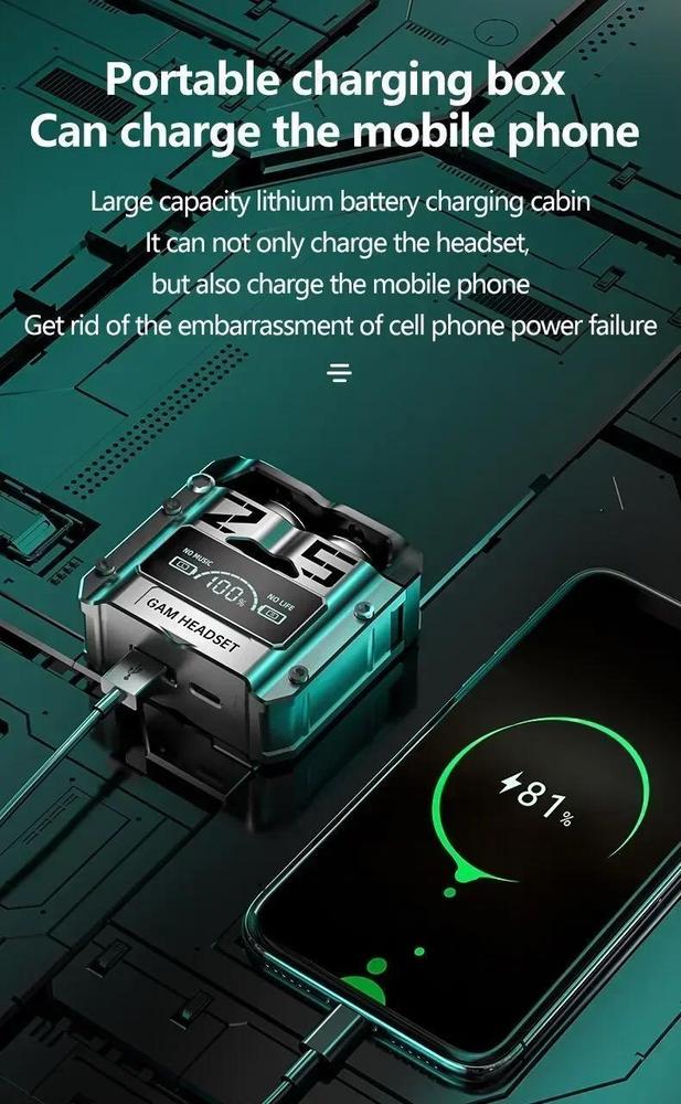 M25 Wireless Gaming Earbuds Black ABS Bluetooth 5.0