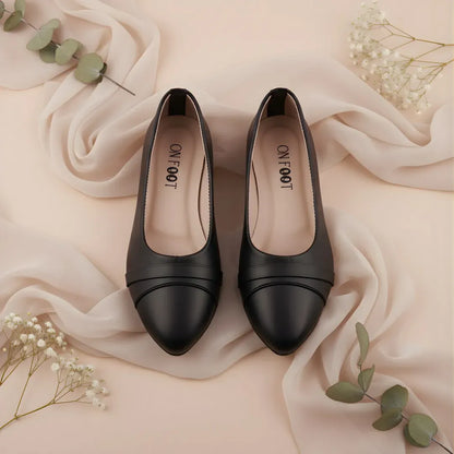 Black Women's Flat Heels for Office Wear