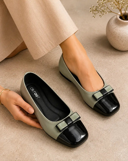 Stylish Square Toe Casual Pumps - 073 - Olive Green