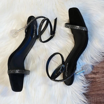 Women's Black Synthetic Leather Formal Heels Size 6-11