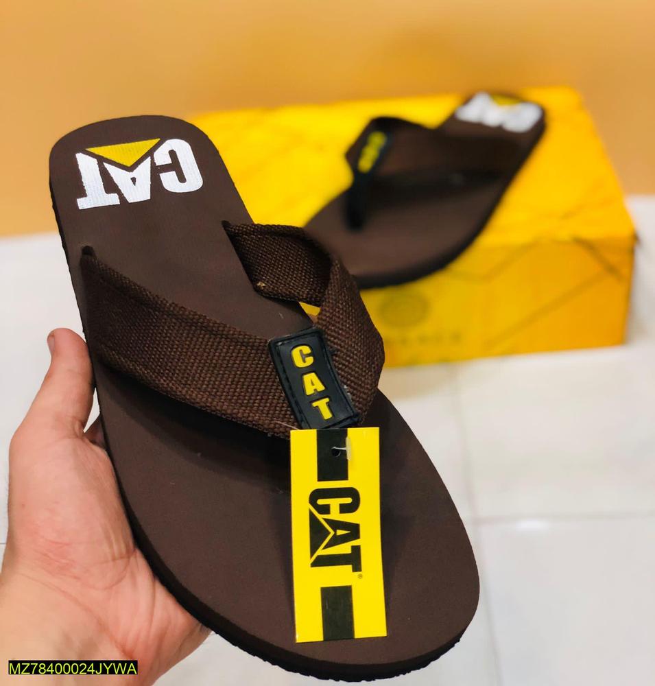 Men's Rubber Slide Slippers Brown Yellow Summer Comfort