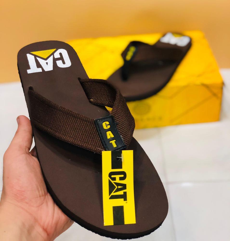 Men's Rubber Slide Slippers Brown Yellow Summer Comfort