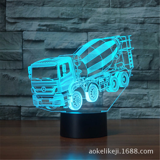 3D Mud Push Car Lamp with Color Changing LED