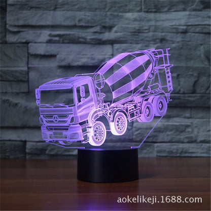 3D Mud Push Car Lamp with Color Changing LED