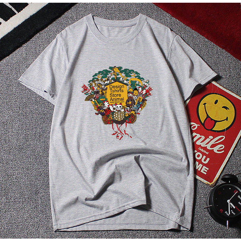 Men Plus Size Loose Graphic T-Shirt White 8XL