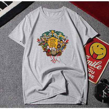 Men Plus Size Loose Graphic T-Shirt White 8XL