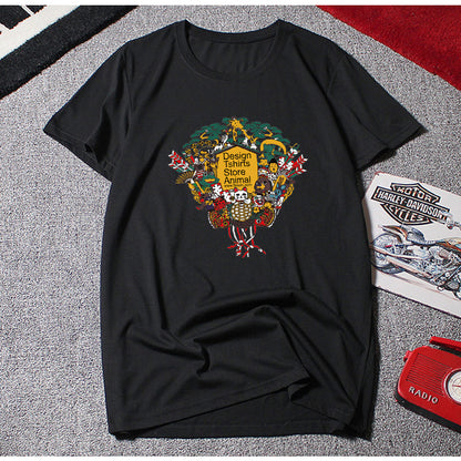 Men Plus Size Loose Graphic T-Shirt White 8XL