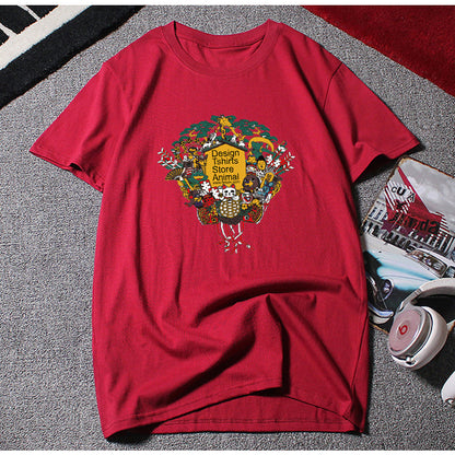 Men Plus Size Loose Graphic T-Shirt White 8XL