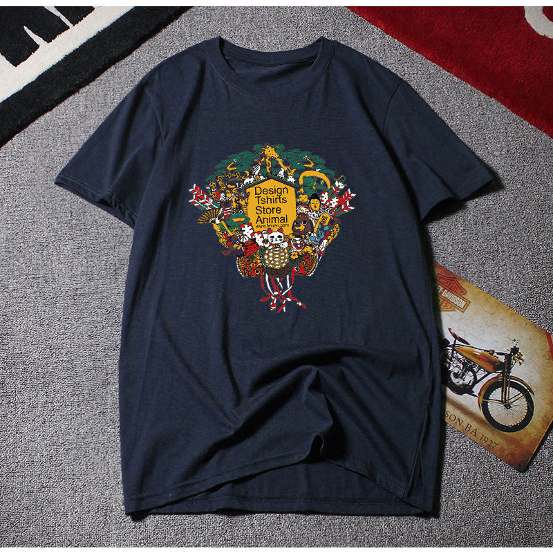 Men Plus Size Loose Graphic T-Shirt White 8XL
