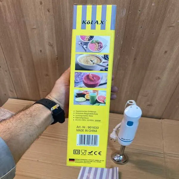Electric Hand Blender 300W Stainless Steel Blades Multicolor