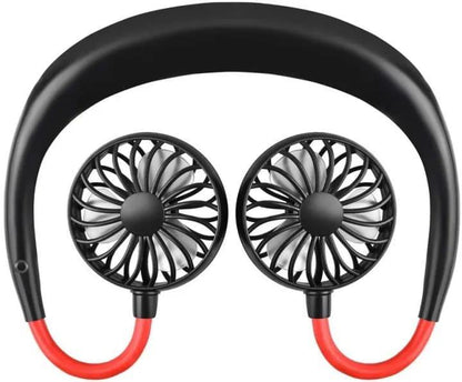 Portable Neck Fan with 2 Fans & 2 Pads