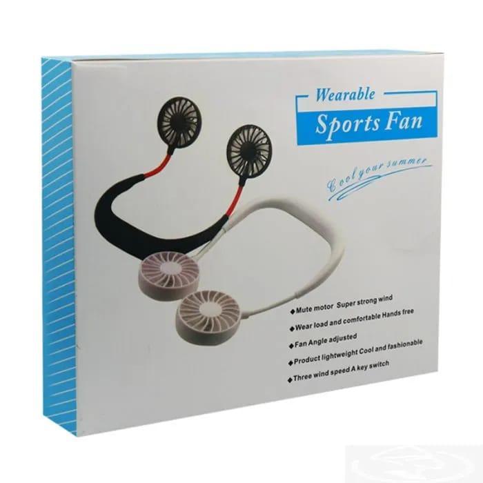Portable Neck Fan with 2 Fans & 2 Pads