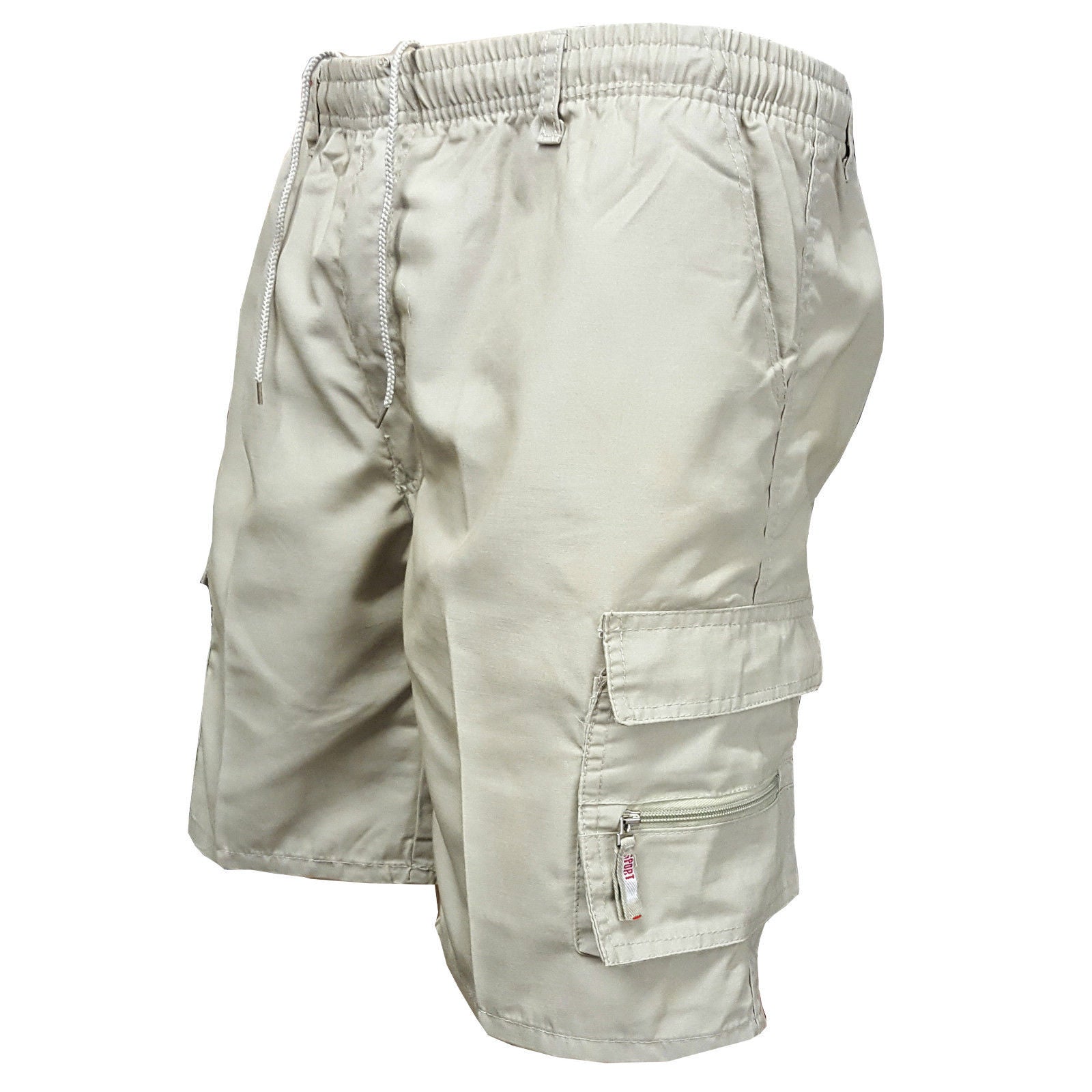 Men Khaki Cargo Shorts Loose Fit Summer Sports