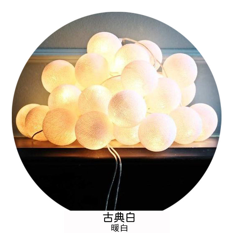 Cotton Ball LED Light String for Home & Party Decor