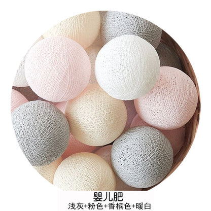 Cotton Ball LED Light String for Home & Party Decor