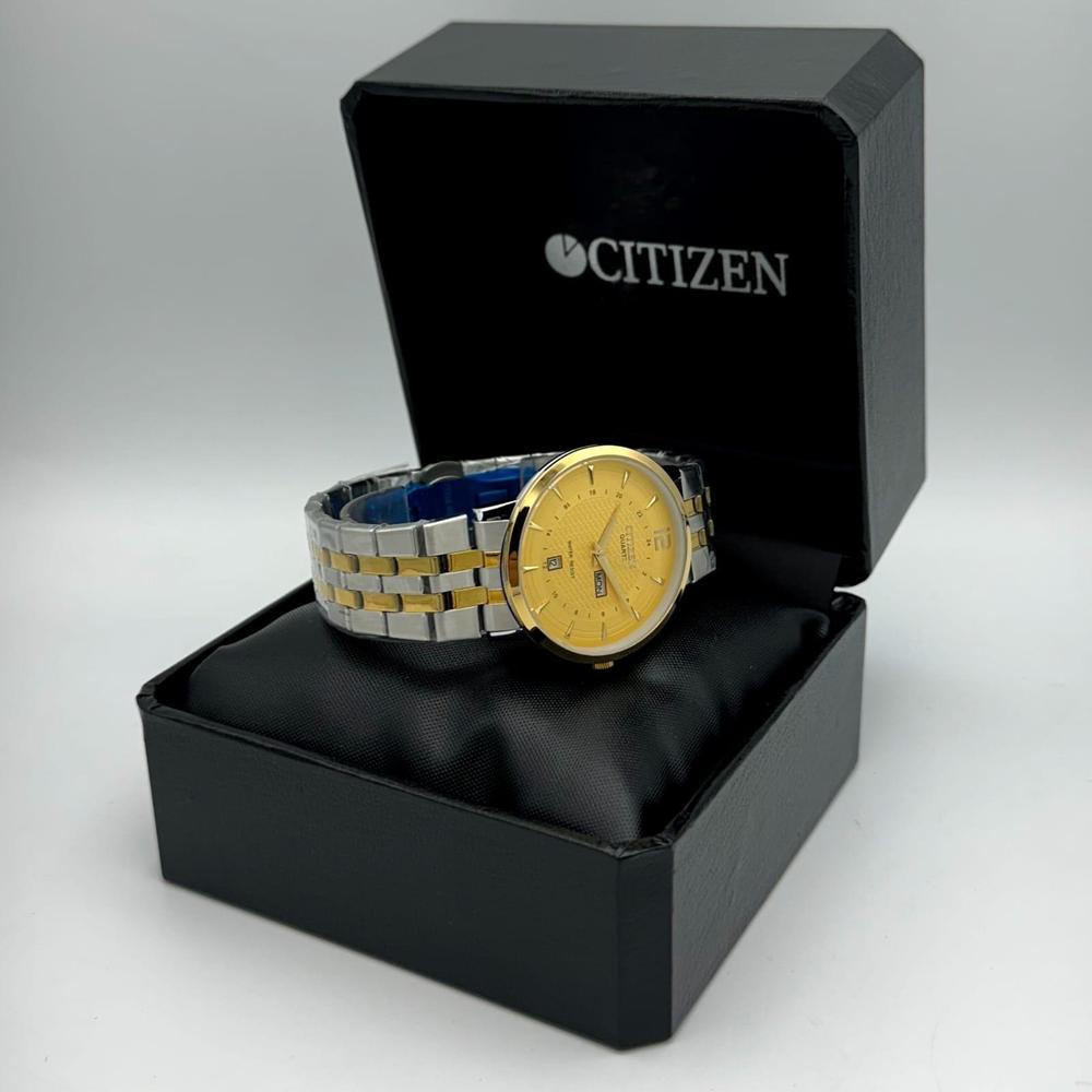 Men's Stainless Steel Watch Gold Accent Water Resistant