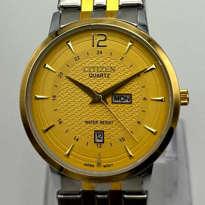 Men's Stainless Steel Watch Gold Accent Water Resistant