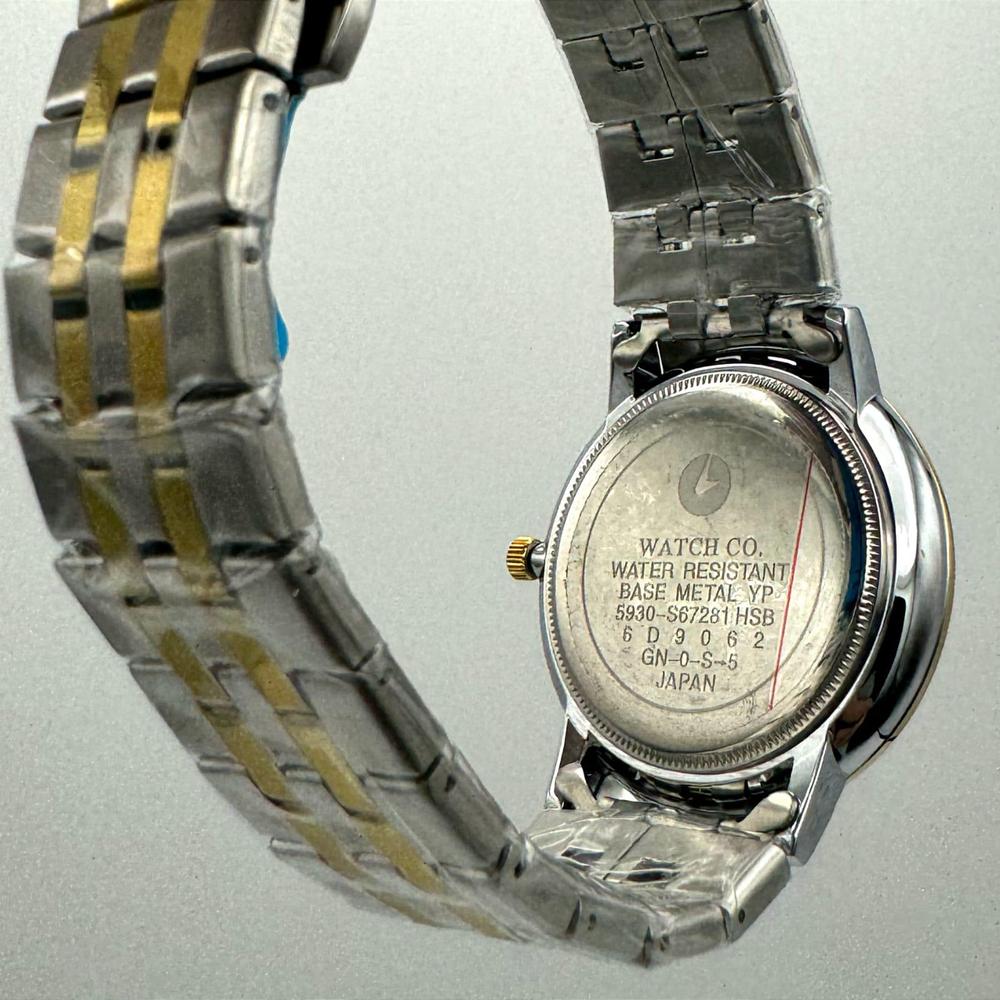 Men's Stainless Steel Watch Gold Accent Water Resistant