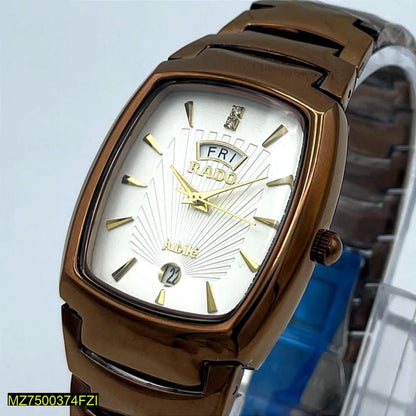 Men's Stainless Steel Sunburst Dial Watch Gold Tone