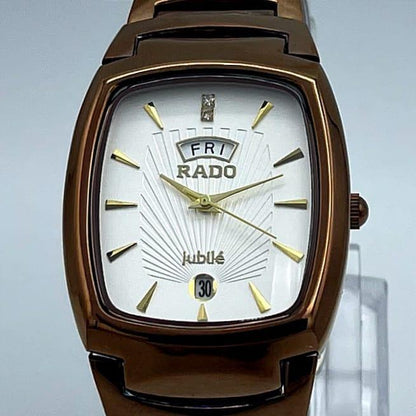 Men's Stainless Steel Sunburst Dial Watch Gold Tone