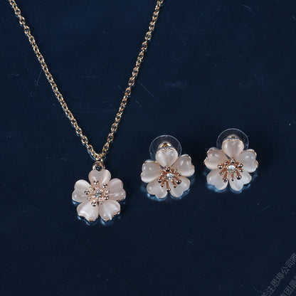 Opal Cherry Blossom Jewelry Set for Pakistani Brides