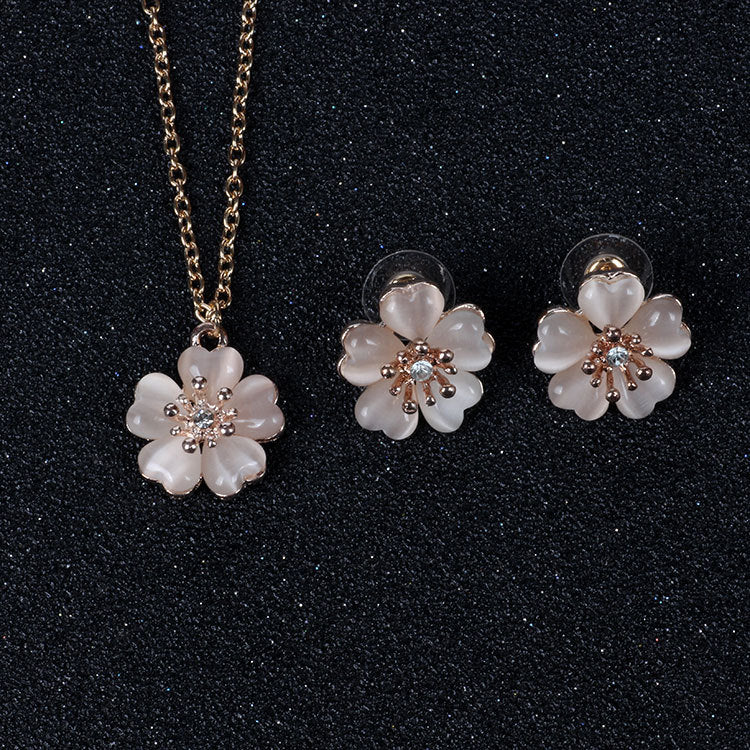 Opal Cherry Blossom Jewelry Set for Pakistani Brides
