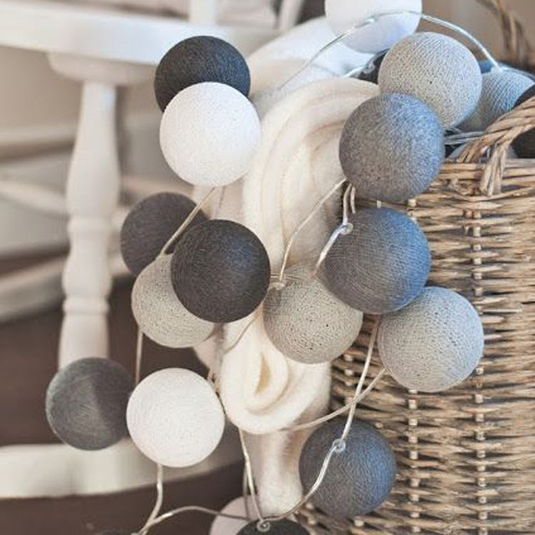 Cotton Ball LED Light String for Home & Party Decor