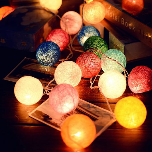 Cotton Ball LED Light String for Home & Party Decor