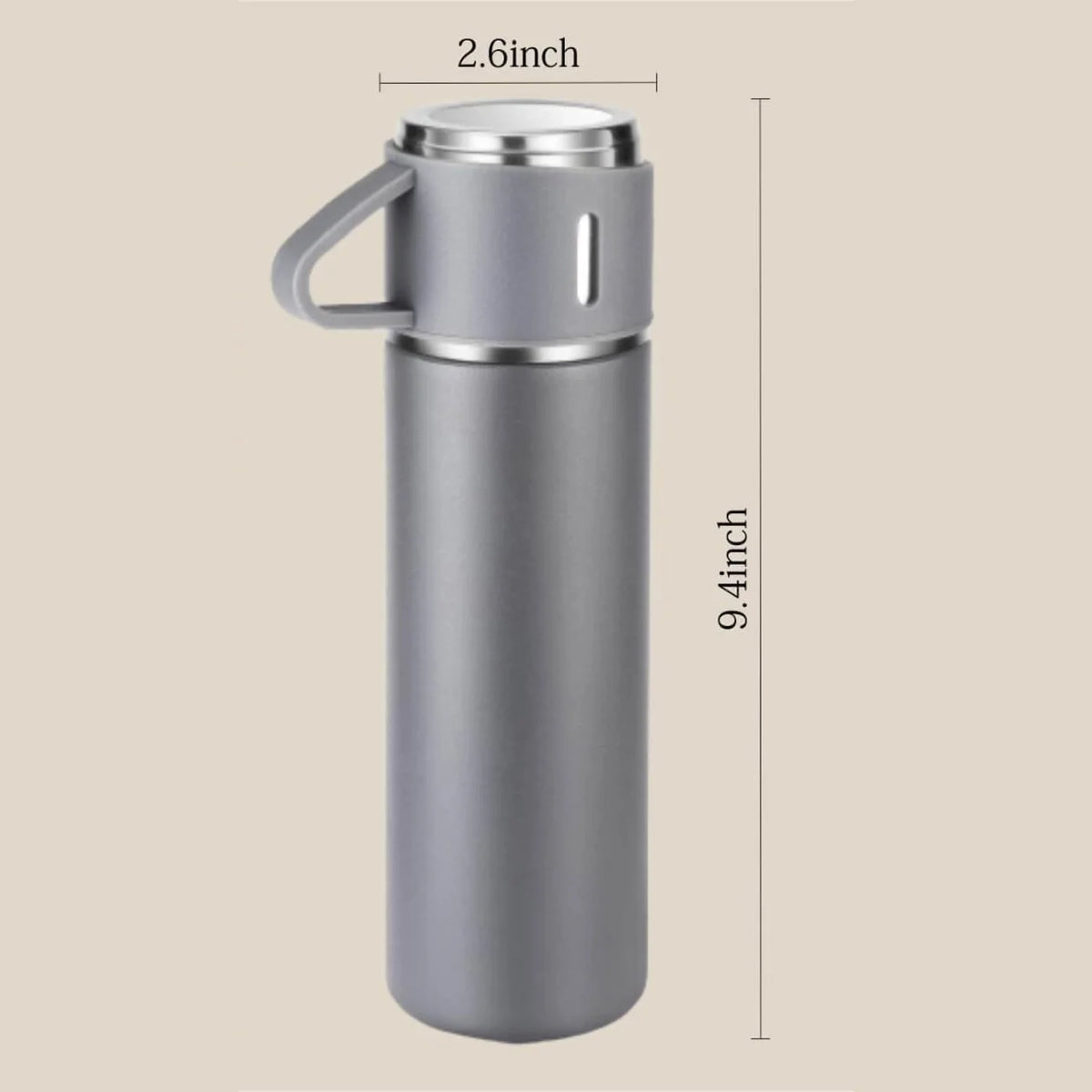 3 Cup 500ML Double-Layer Stainless Steel Vacuum Flask Set | Hot & Cold | Travel Thermos | RANDOM COLOR