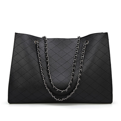 Black Rhombus Chain Shoulder Bag for Women