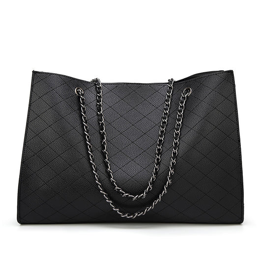 Black Rhombus Chain Shoulder Bag for Women