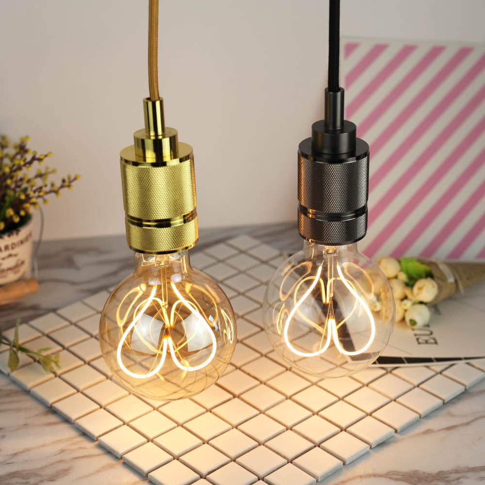 Vintage Heart-Shaped LED Bulbs Gold Black 110V