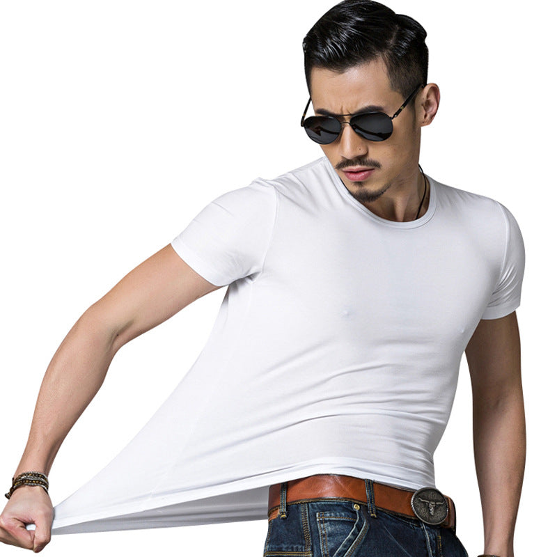 Men's Premium Cotton T-Shirt Summer White Black