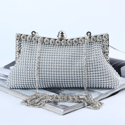 Silver Rhinestone Clutch for Weddings & Parties