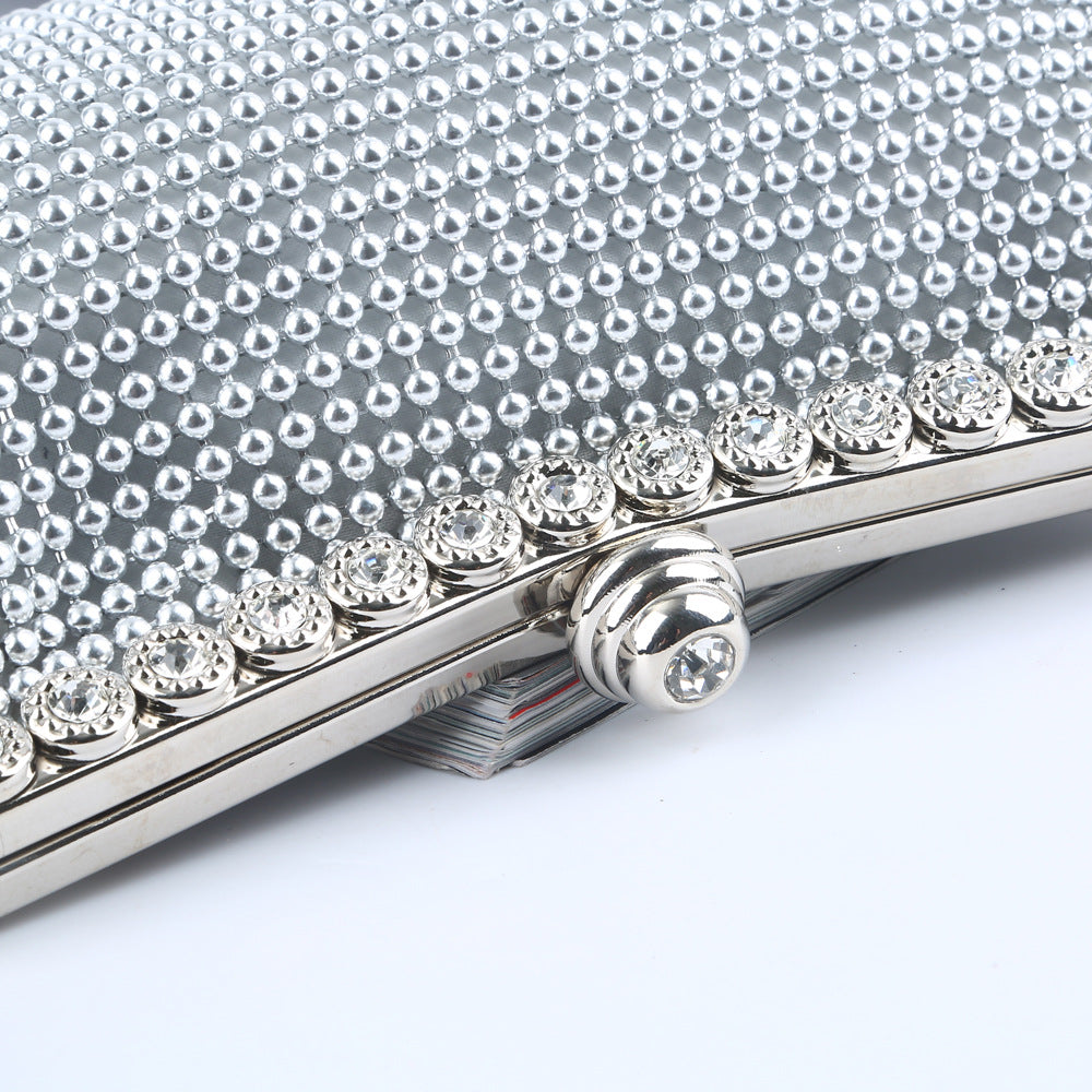 Silver Rhinestone Clutch for Weddings & Parties