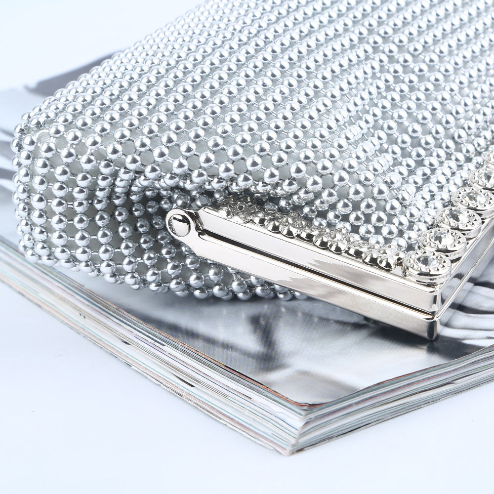 Silver Rhinestone Clutch for Weddings & Parties