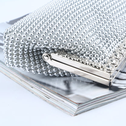 Silver Rhinestone Clutch for Weddings & Parties