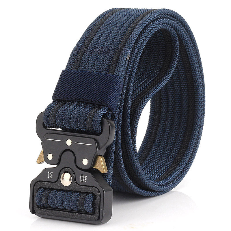 Men Nylon Cobra Buckle Belt 125cm Outdoor Sports