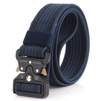 Men Nylon Cobra Buckle Belt 125cm Outdoor Sports