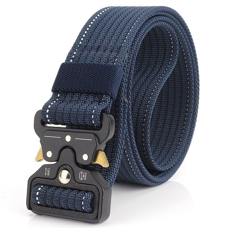 Men Nylon Cobra Buckle Belt 125cm Outdoor Sports