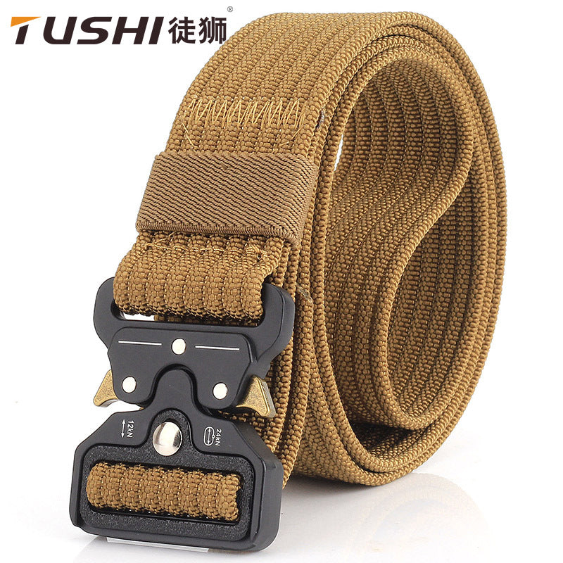 Men Nylon Cobra Buckle Belt 125cm Outdoor Sports