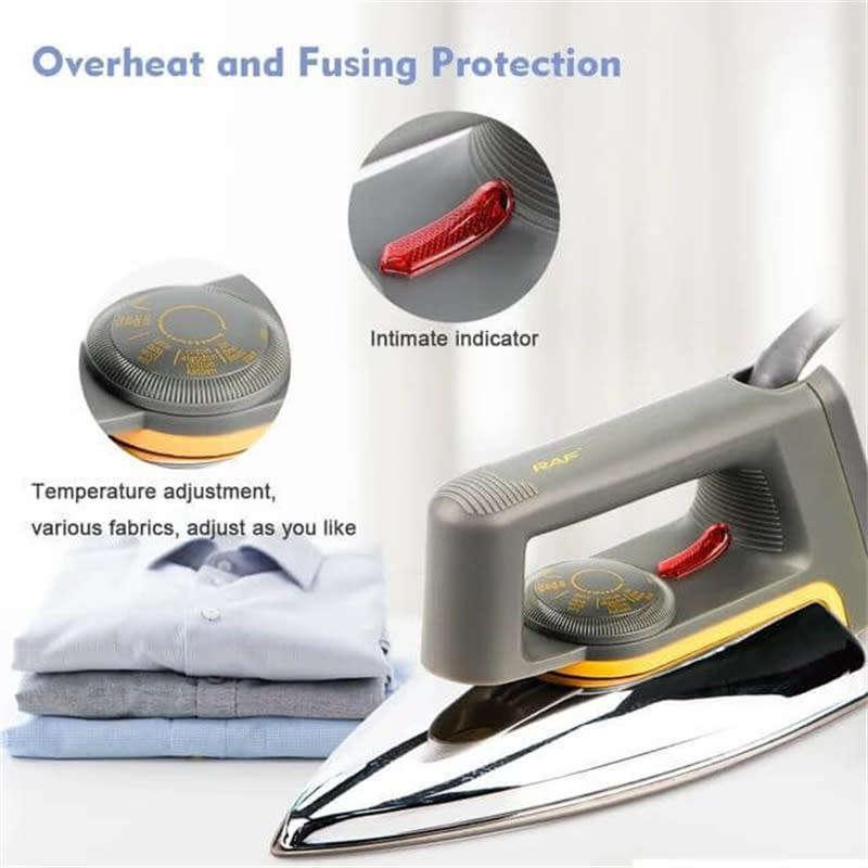 Stainless Steel Dry Iron Black Ergonomic Handle