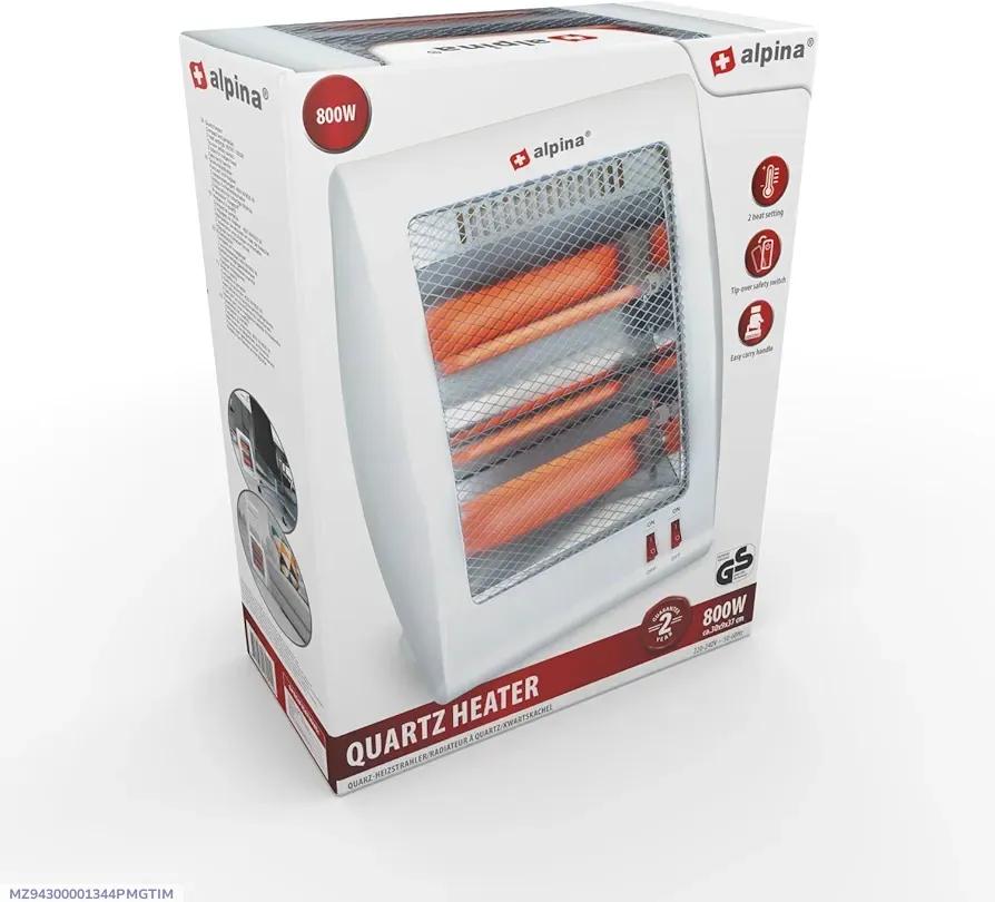 Electric Quartz Heater for Home Office 400W Stainless Steel