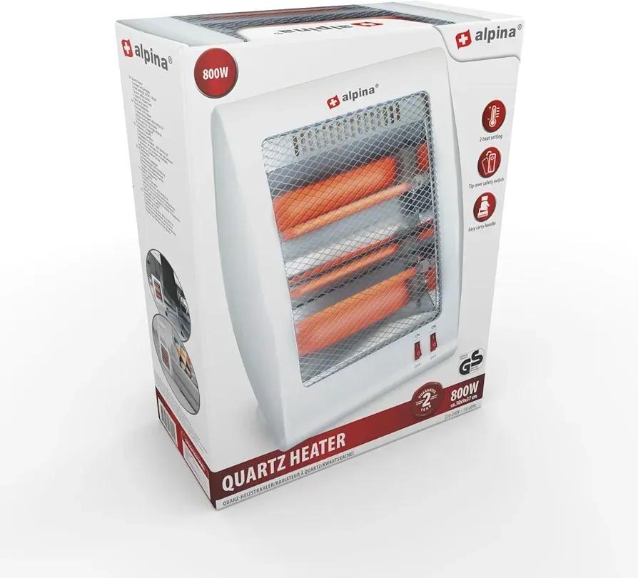 Electric Quartz Heater for Home Office 400W Stainless Steel