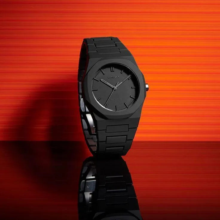 Black Octagonal Chain Watch for Men